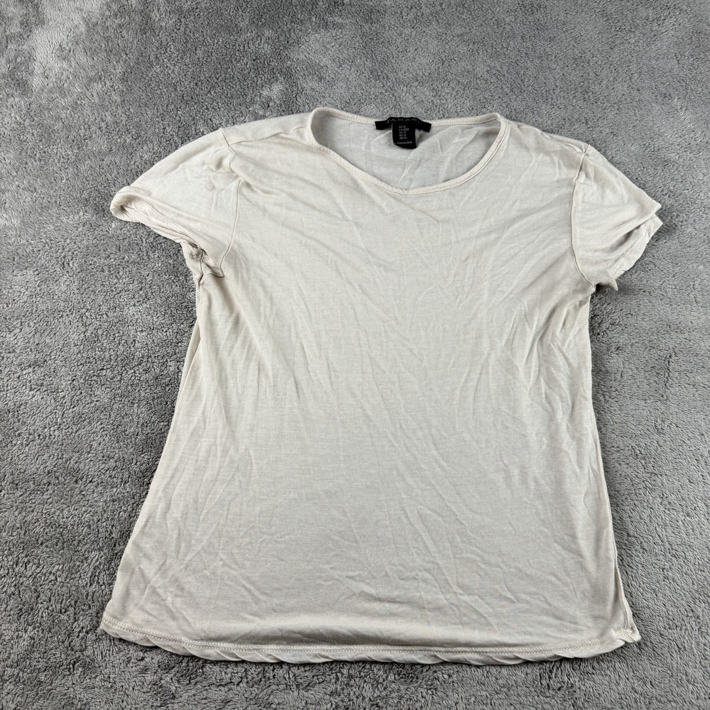 Tahari Short Sleeve Shirt Womens Medium Cream